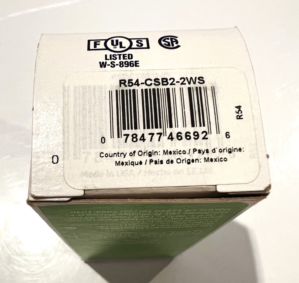 LEVITON CSB2 15/20A Double Pole Switch White