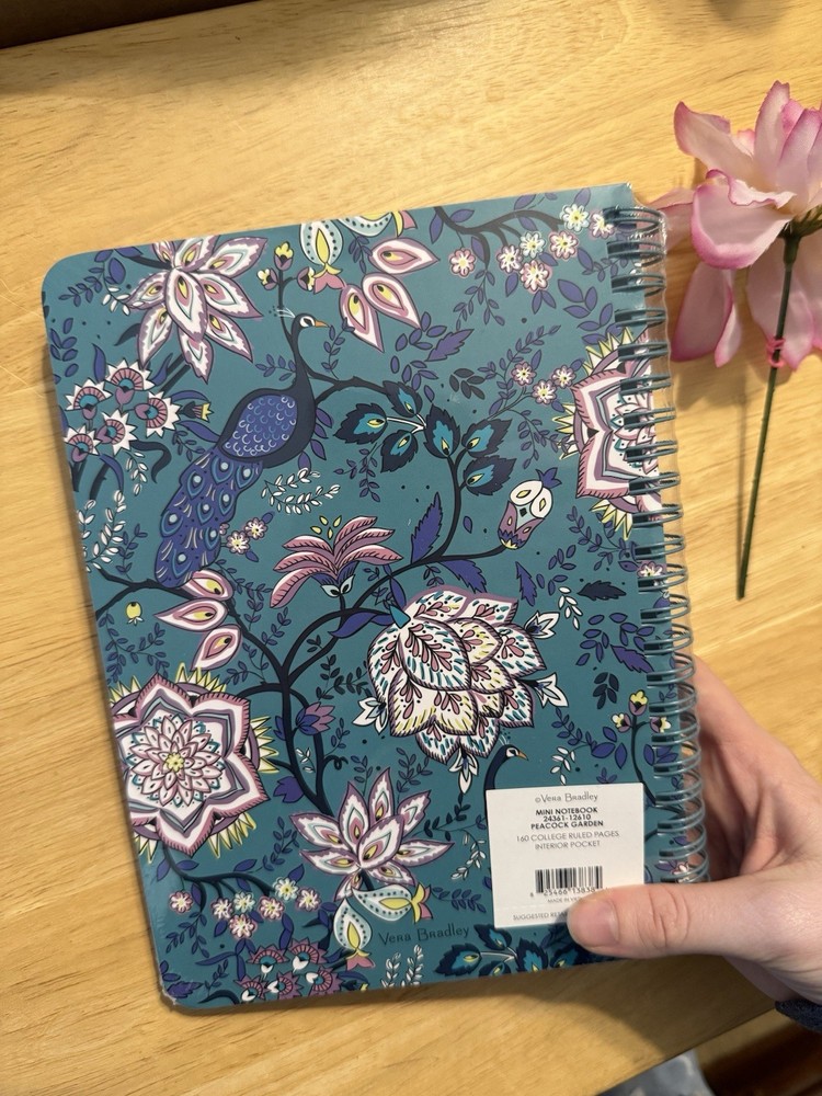 Vera Bradley Peacock Garden Mini Notebook NWT