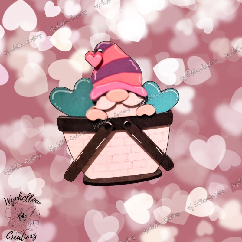 Gnome with Hearts Interchangeable Basket Insert (Small only)