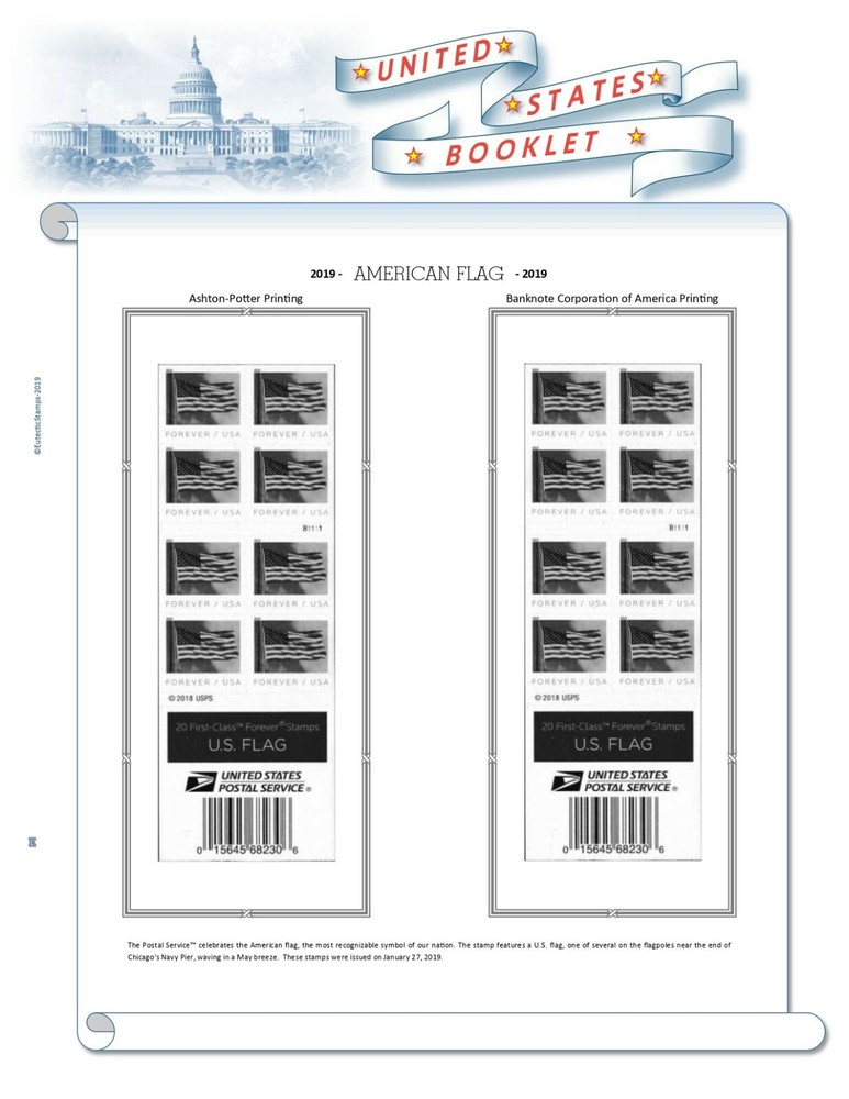 2019 U.S. Regular Issue Singles COMPLETE Supplement (White Ace Alternative)