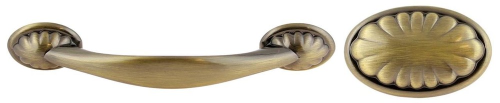 1-1/2" Shell Design Knob Antique Brass