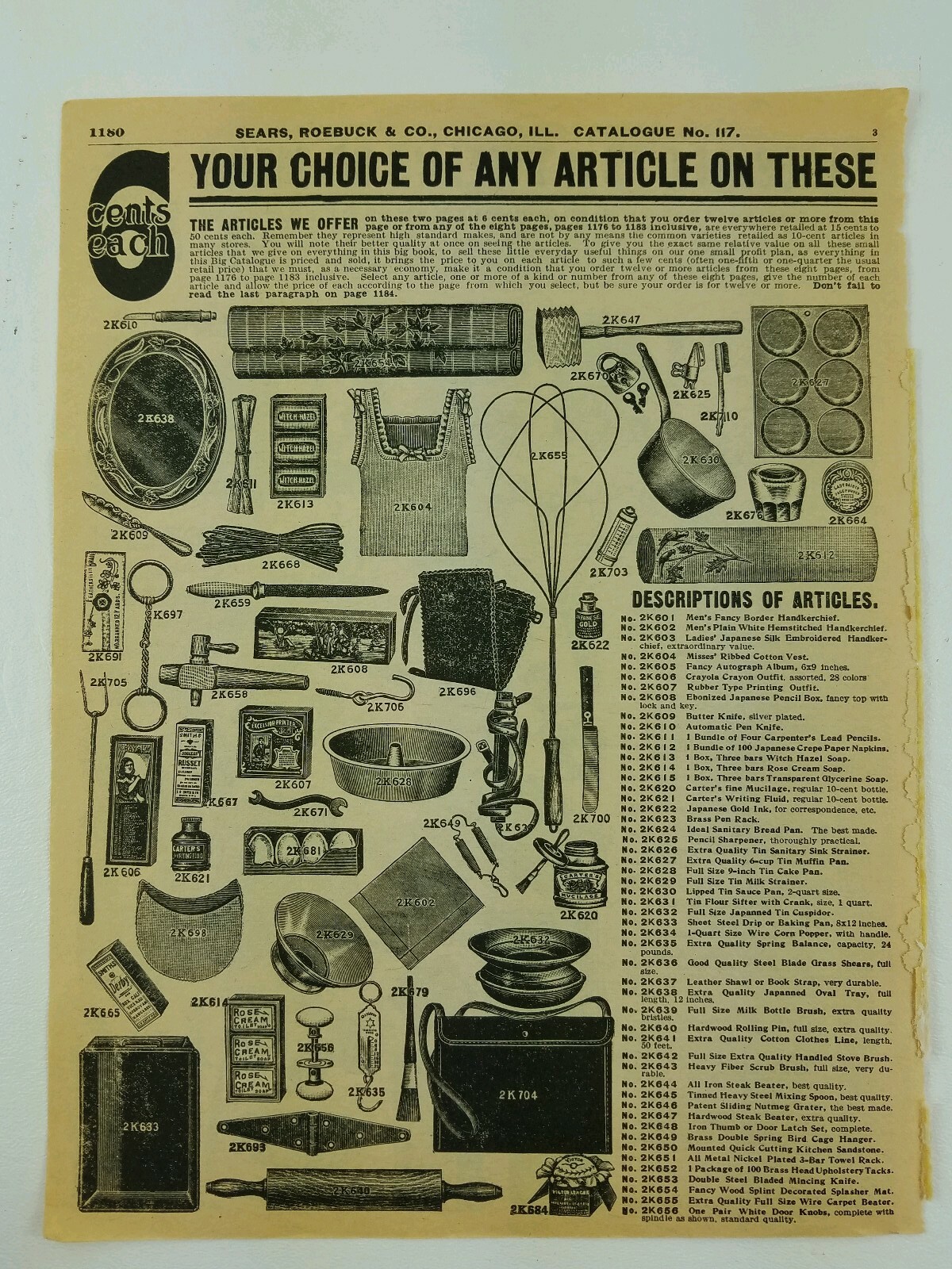 6 cent tools clothing Vintage Advertisements Sears Roebuck Catalog page