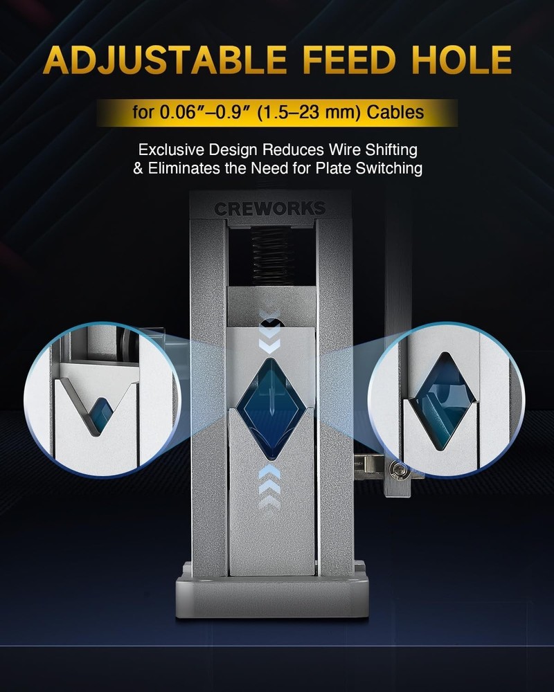 Patented Manual Wire Stripper Machine - Drill Powered with Adjustable Feed Hole