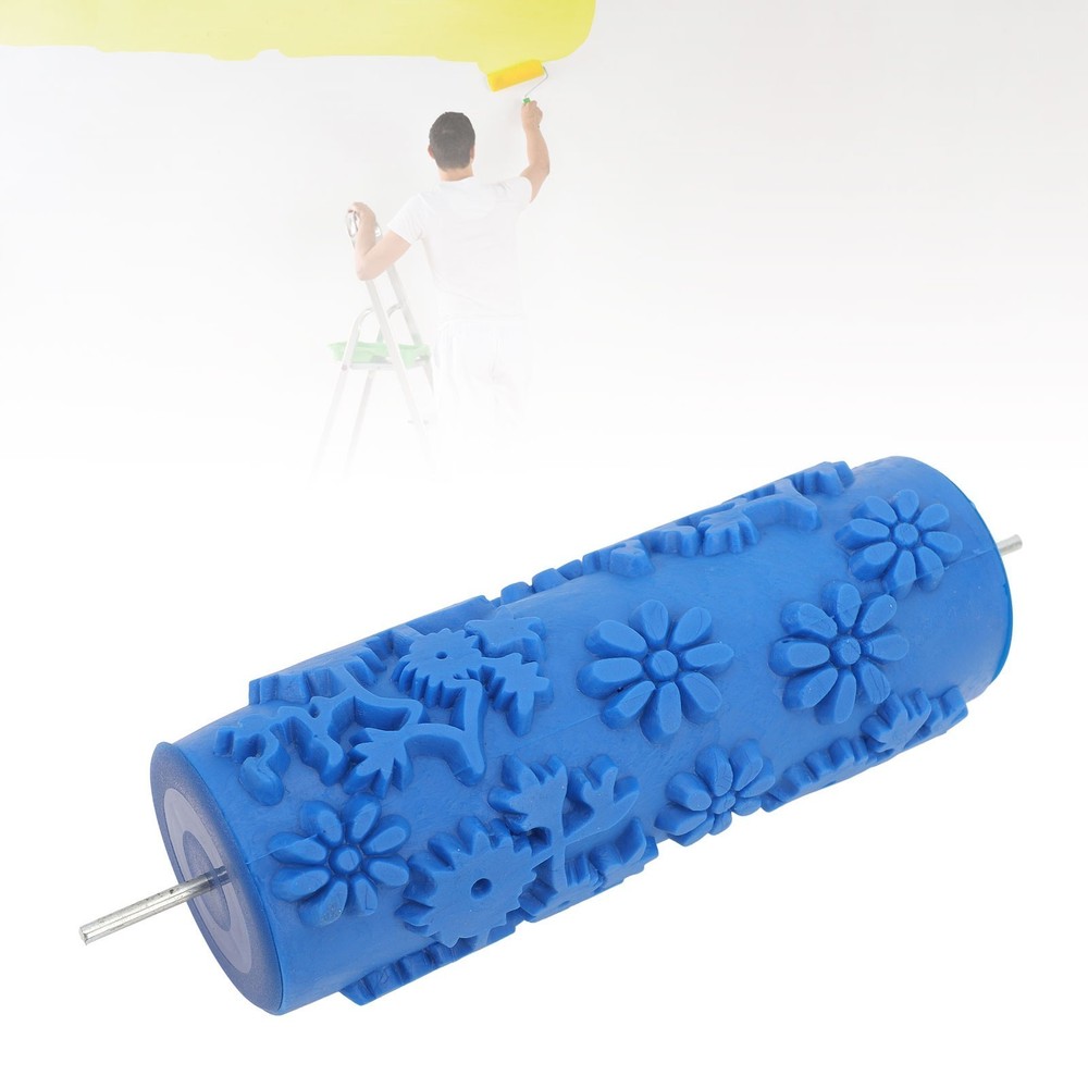 Pattern Paint Roller 5 Inch Flower Design Rubber Decorative Texture Roller