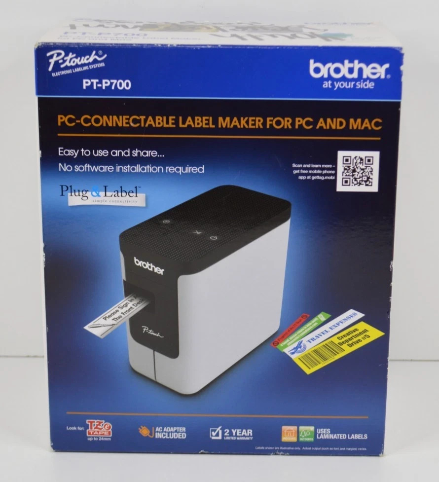 Brother PT-P700 PC-Connectable Label Maker for PC and Mac - New Opened Box