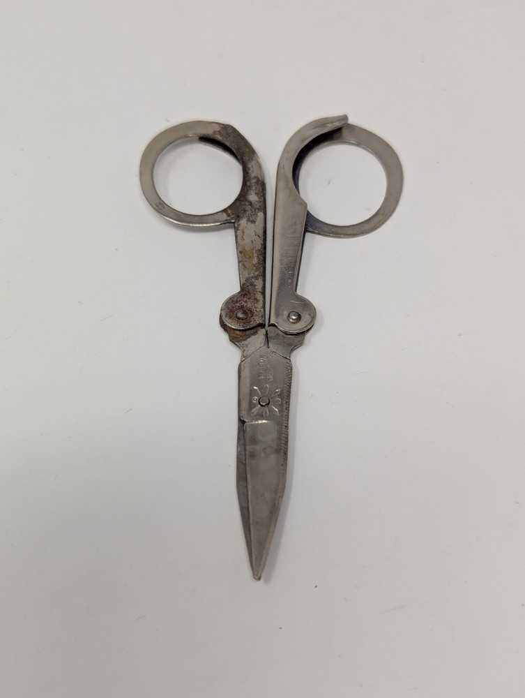 Vintage Folding Sewing Scissors Made In Germany Travel Tailor Shears