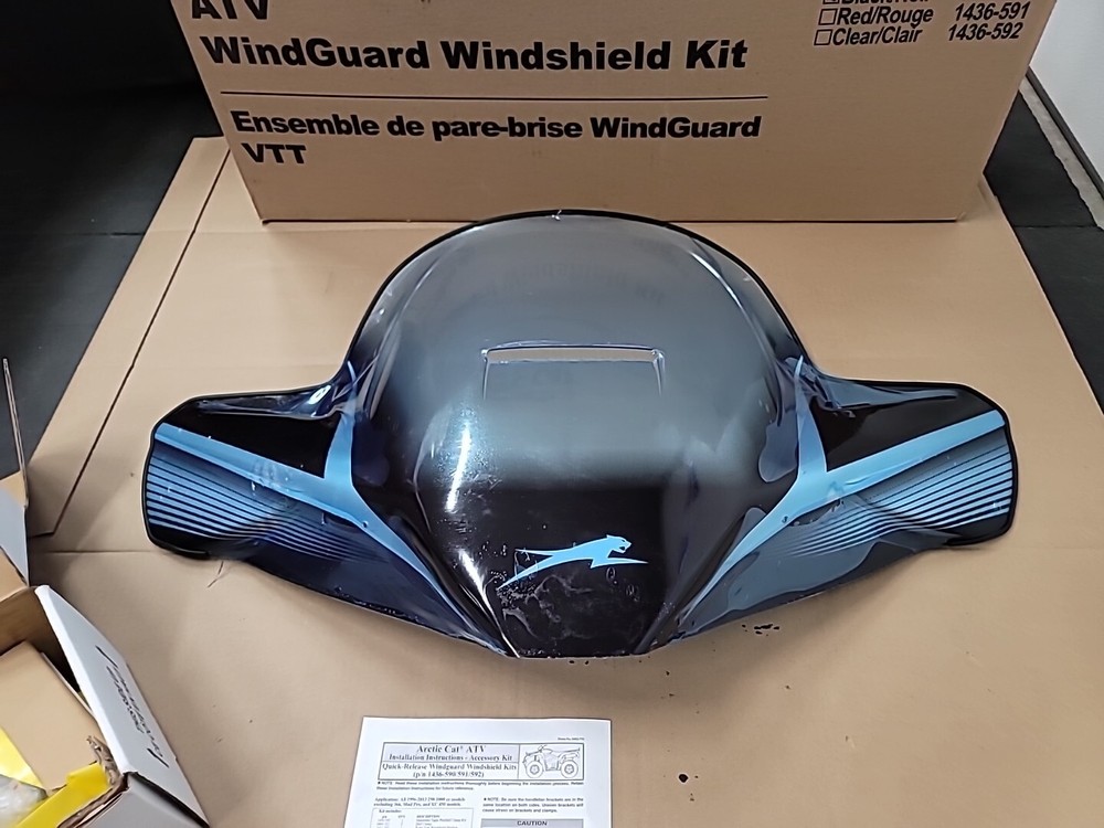 Arctic Cat ATV Black WindGuard Quick-Attach Windshield 1996-2022 - 1436-590