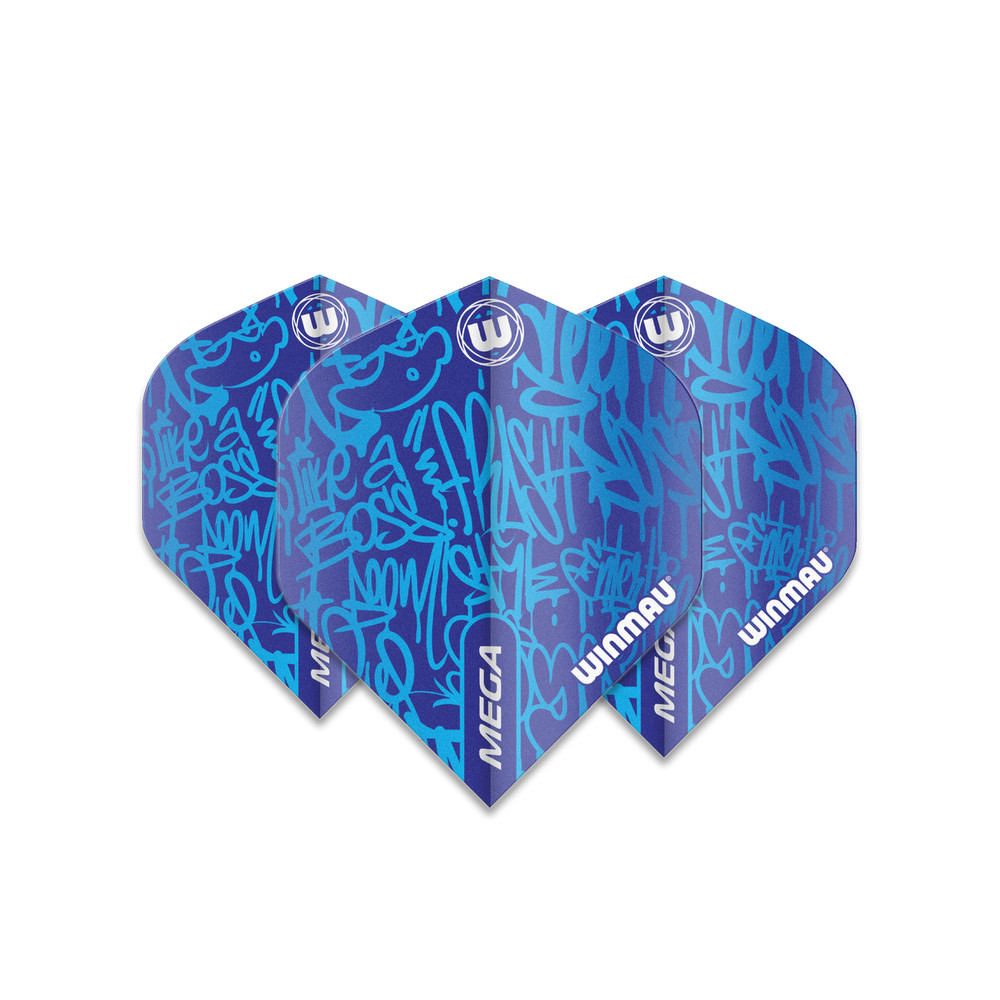 Winmau Mega Standard 75 Micron Flight - Blue Graffiti
