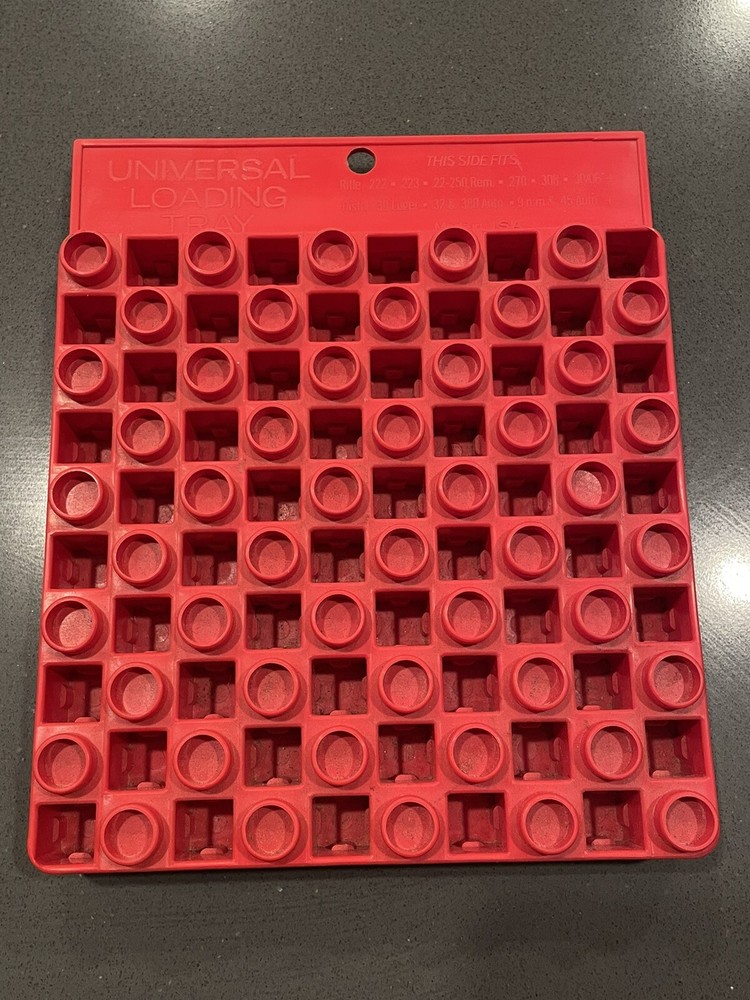 Hornady Universal Reloading Ammunition Tray 50-Round Plastic, Red Used