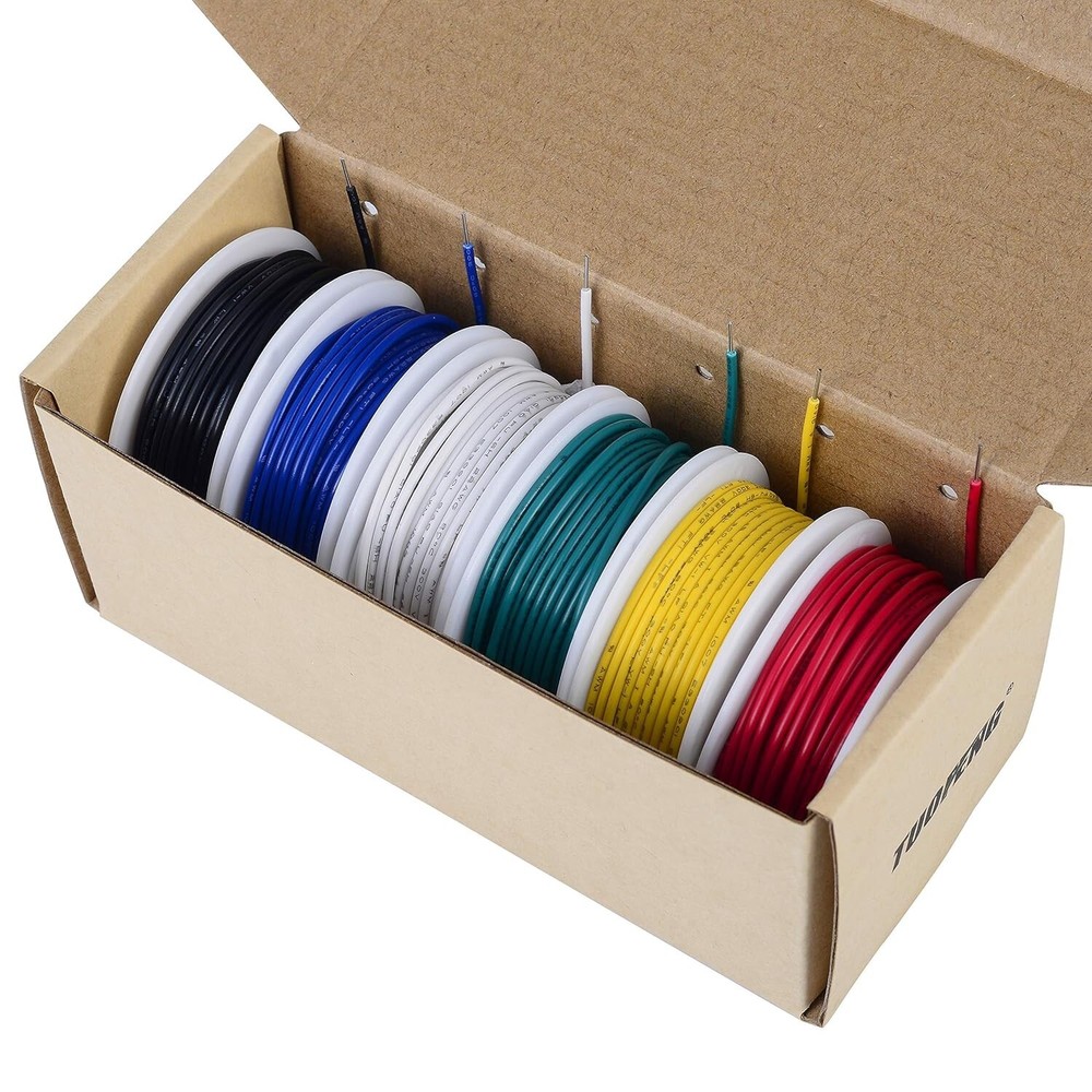 22 awg wire solid core hookup wires-6 6 colors each 30ft 22awg-pvc-solid wire