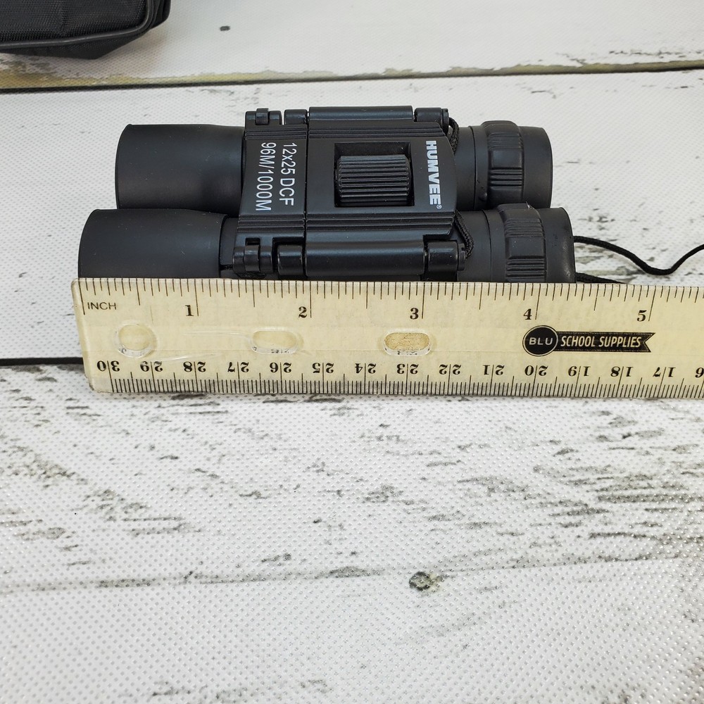 Humvee Compact Binoculars 12x25 DCF 96M/1000M 4" With String Read Description