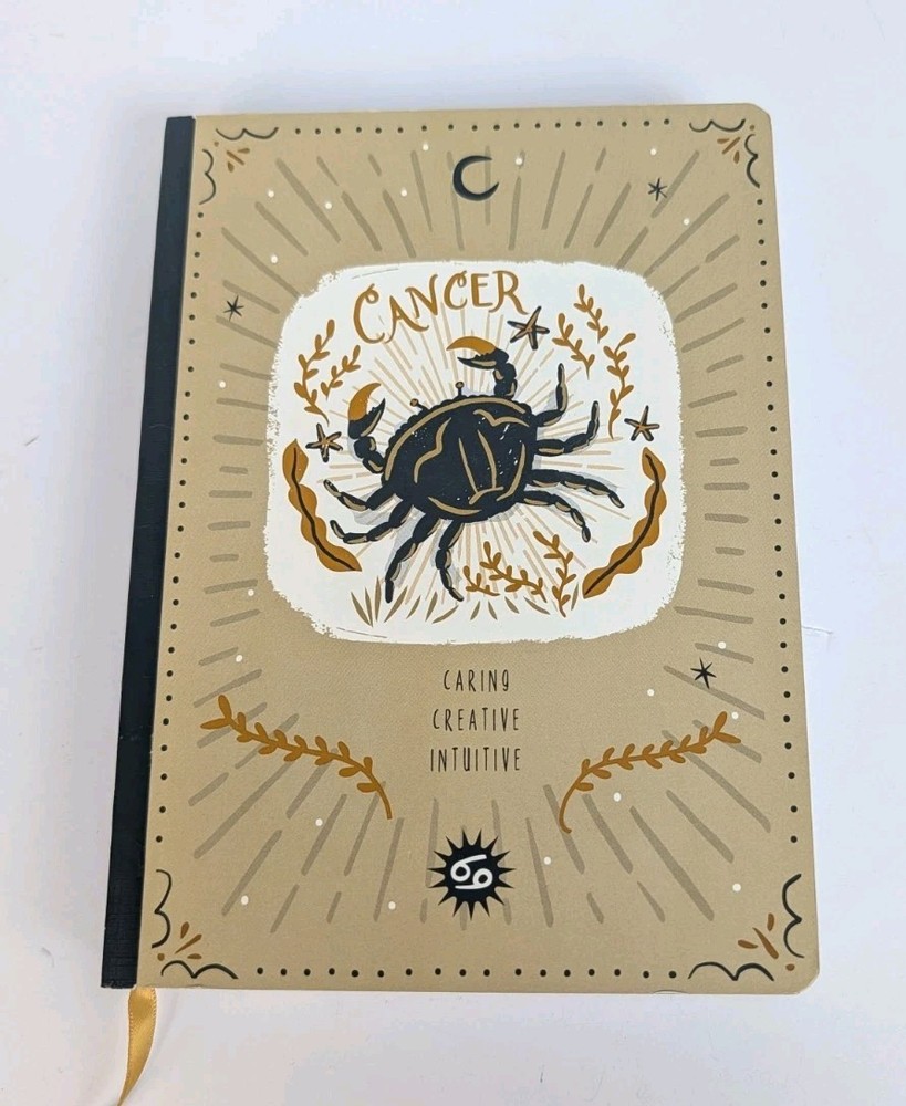 Large Cancer Zodiac Lined Journal Notebook NEW