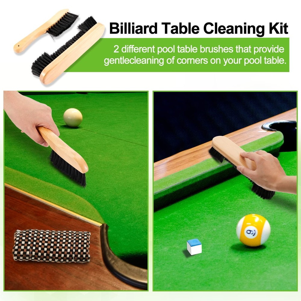 19 Pcs Billiards Pool Table Rail Brush Cleaning Kit Pool Table Brush Set with...