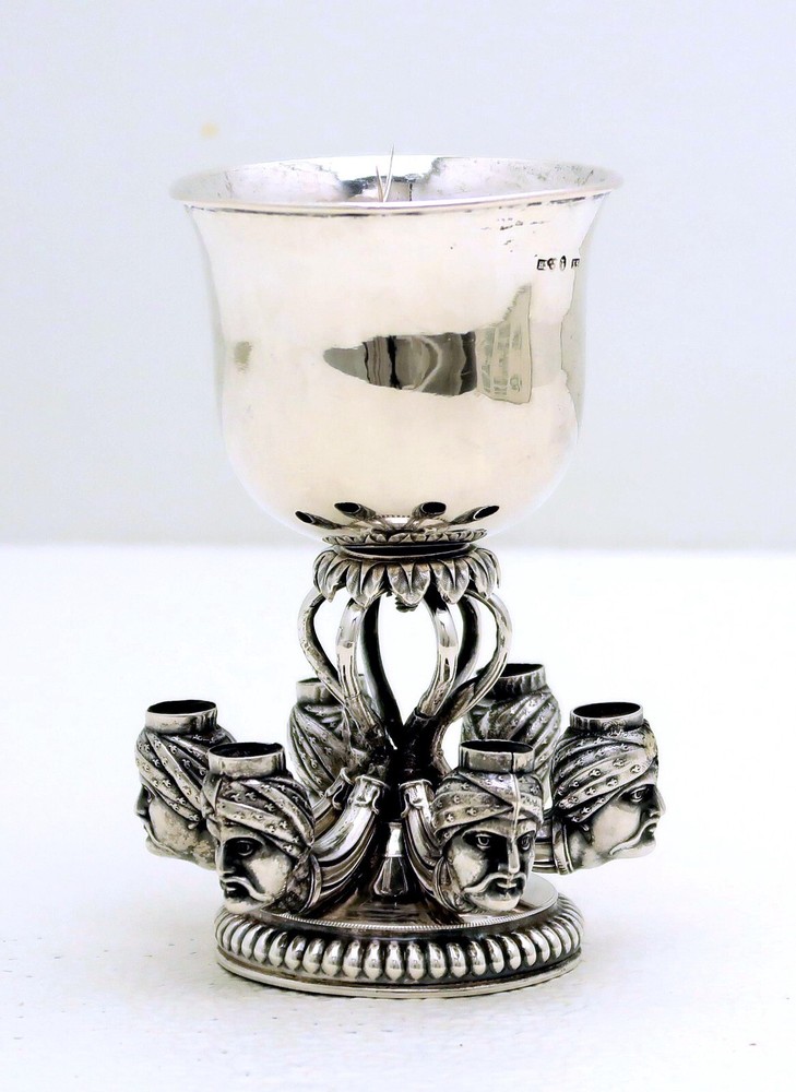 Sweden Solid Silver Server Ottoman Sultan Cigarette urn Christian Hammer 1864