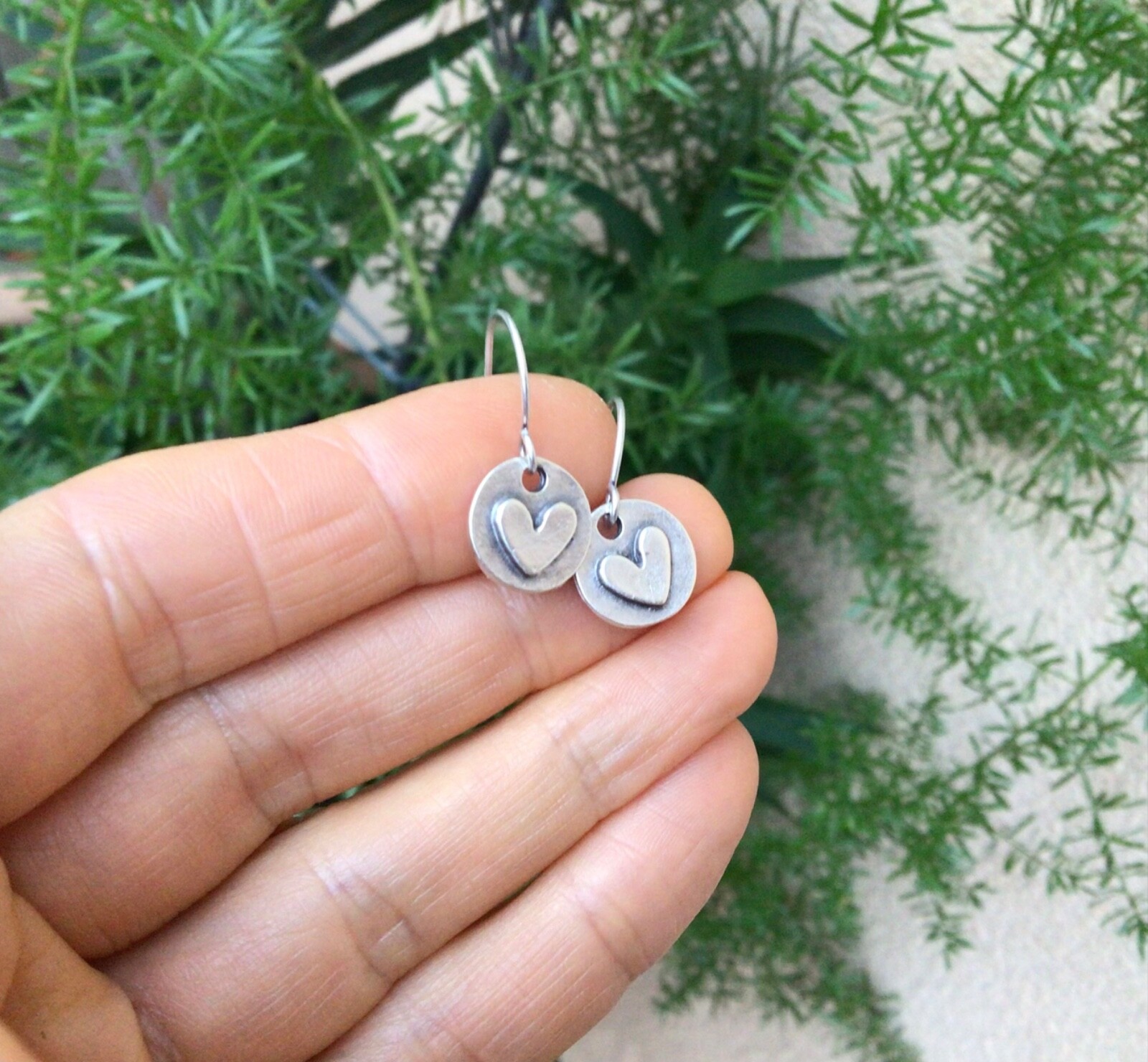 Handcrafted Sundance Charm Artisan jewelry Handmade Earrings Hammered Heart