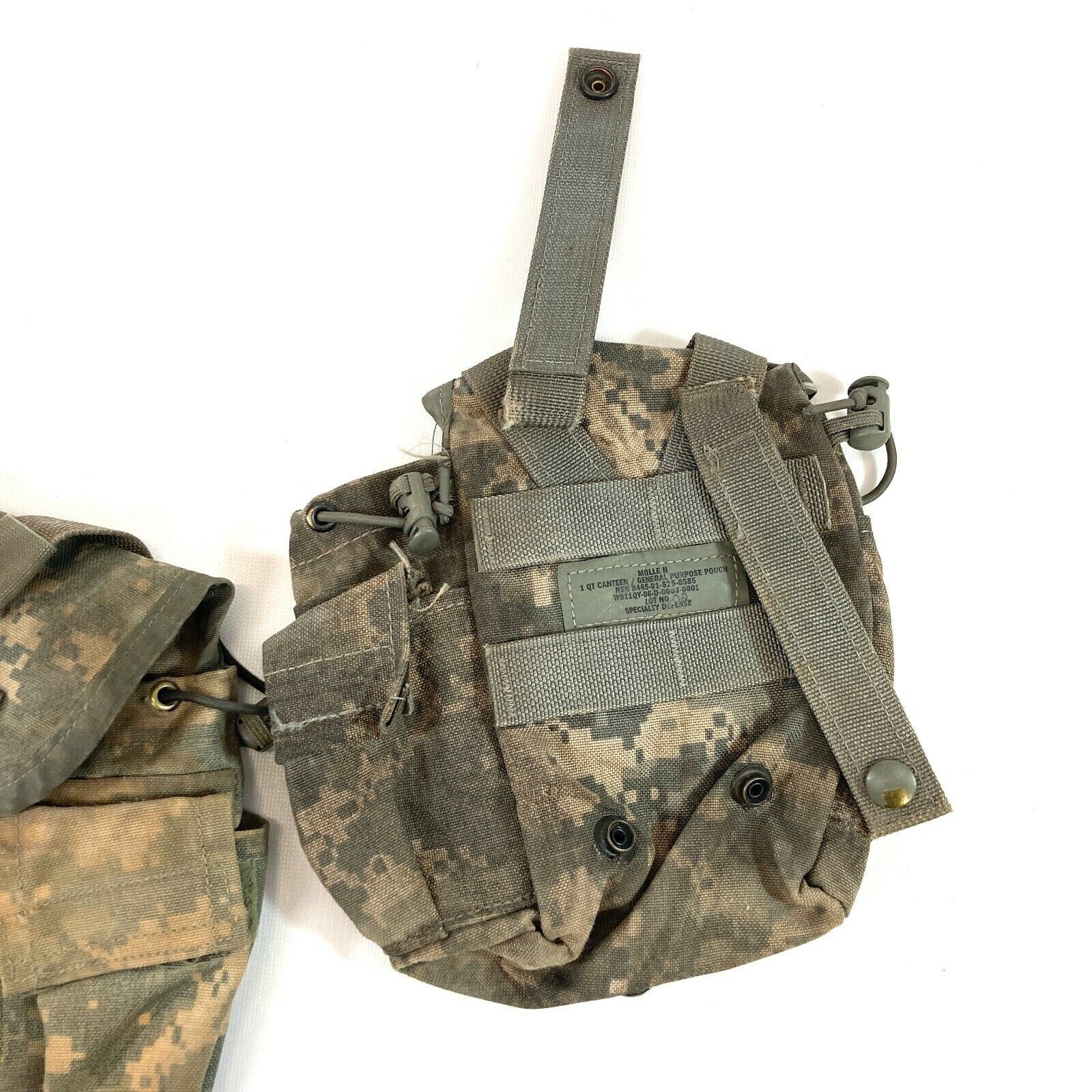 MOLLE II 1 QT Canteen / Utility Pouch ACU with OD Canteen VGC