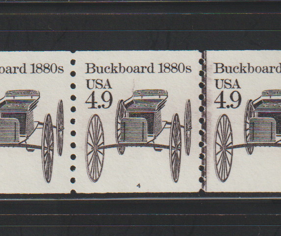 US PNC EFO Stamps: #2124 Buckboard: "Buggy Whip" PNC5 #4 CPV.  MNH