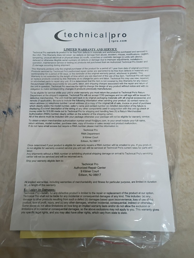 Technical Pro PS9U Power Supply