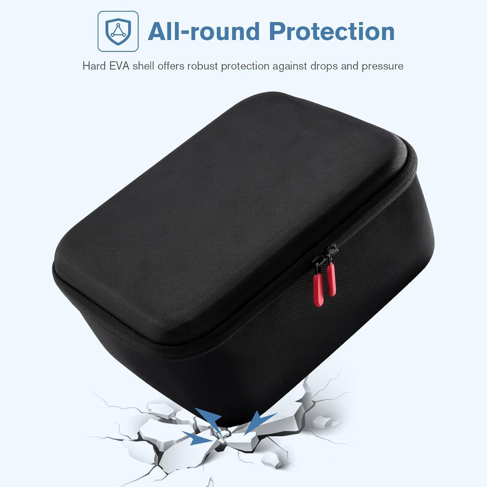 Premium Hard Case for Ski Goggles with Extra Lens Storage - Black