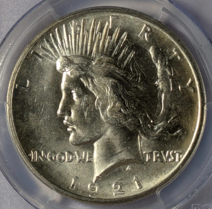 1921 Peace Silver Dollar PCGS MS-64 HIGH RELIEF