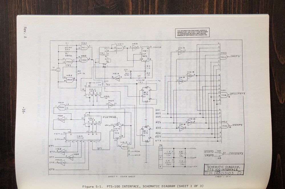 Centronics - PTS-100 Interface Technical Manual (1975)
