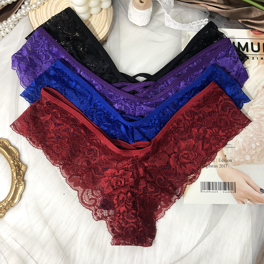 6 Packs Lot Womens French Lace Panties G string Thongs Brief Underwear Lingeries