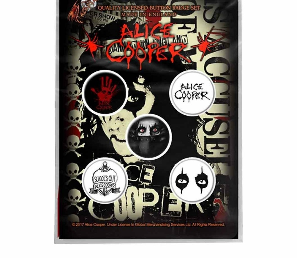 Alice Cooper Button Mini Badge Pack Eyes..Schools Out