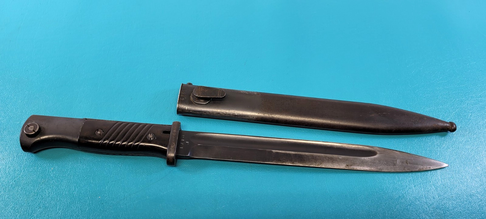 WWII German K98 Rifle Bayonet Knife Eickhorn & Mundlos Scabbard c. 1939   Q5