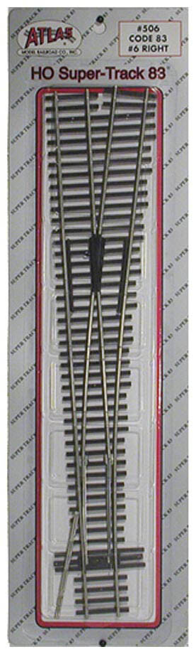Atlas HO Scale Code 83 #6 Right-Hand Super Turnout/Switch Model Train Track