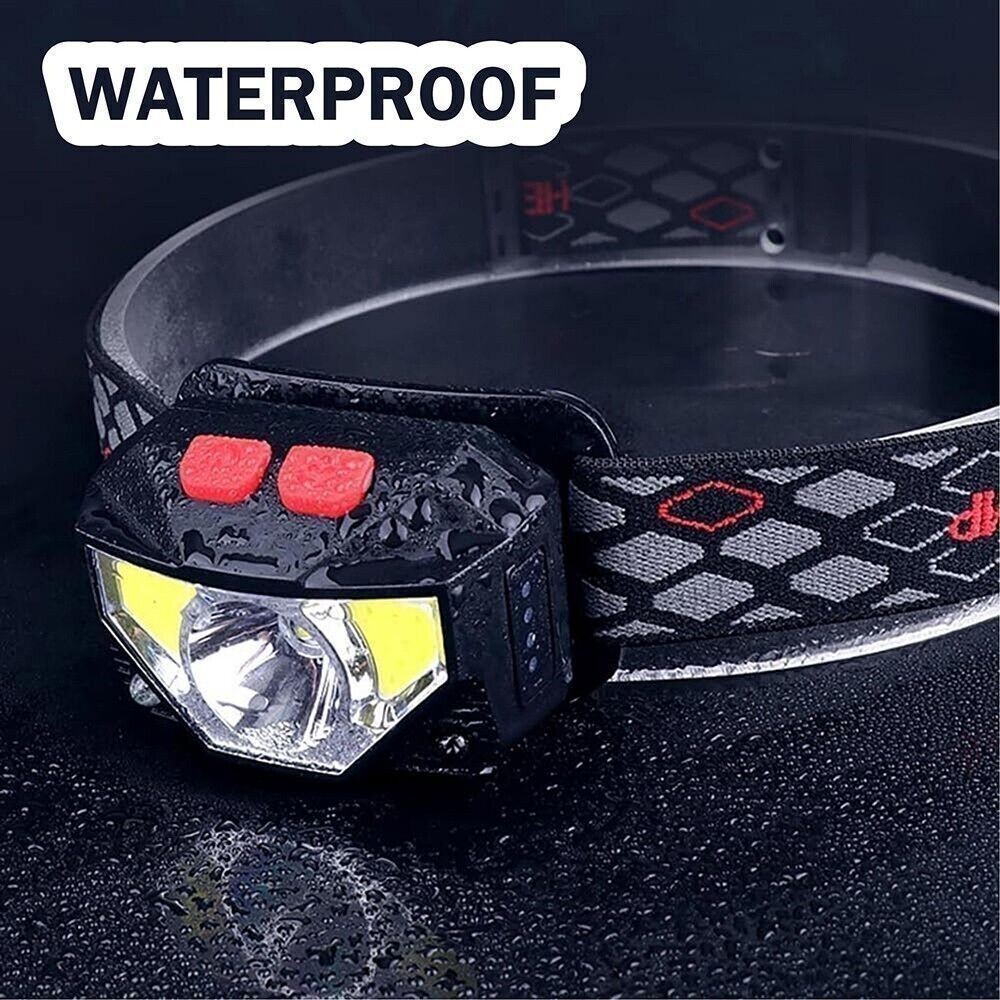 2 Pack USB Rechargeable Waterproof LED Headlamp Headlight Head Light Flashlight