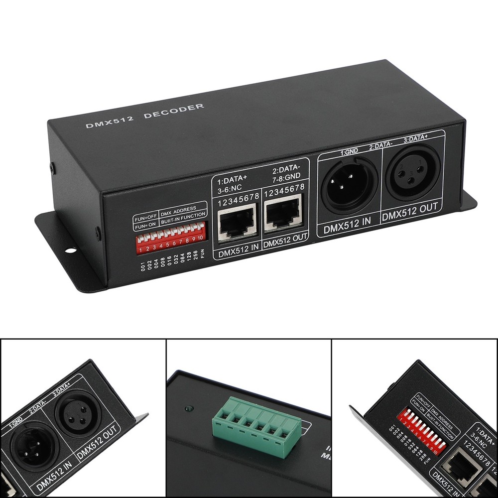 LED RGBW Controller 4x8A Decoder With Digital Display 4 Channel DMX512-4CH