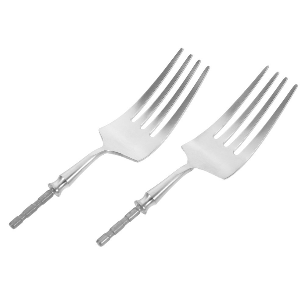 2 Pcs Replacement Heads for Cutlery Forks and Spoons Component Flatware