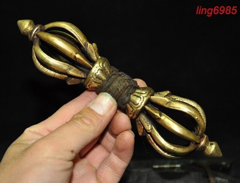 Tibet Buddhism temple bronze old wood Vajra Dorje Phurpa Exorcism Talisman a set