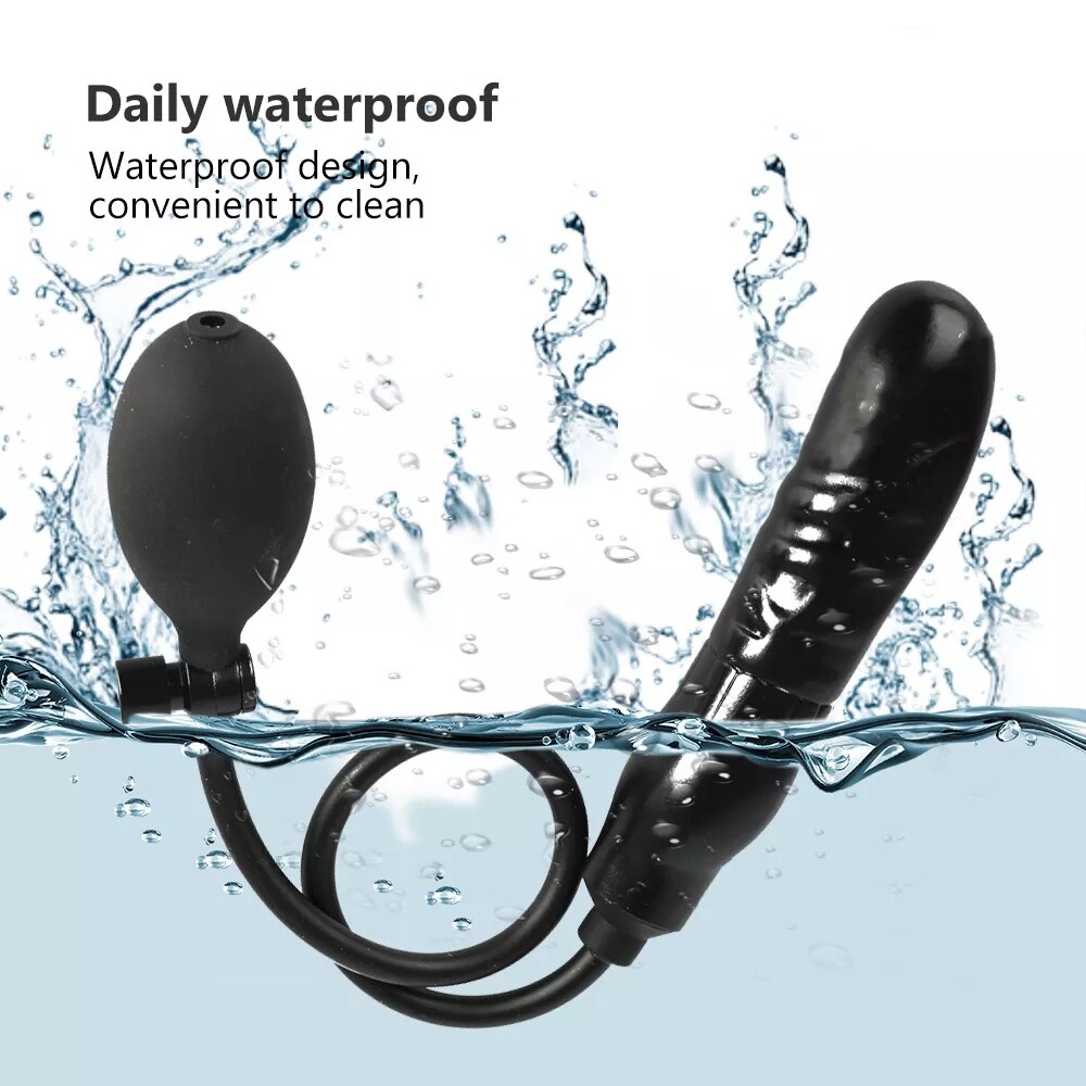 Inflatable Penis Dildo Cock Pump Expandable Anal Butt Plug Sex Toy Men Women US