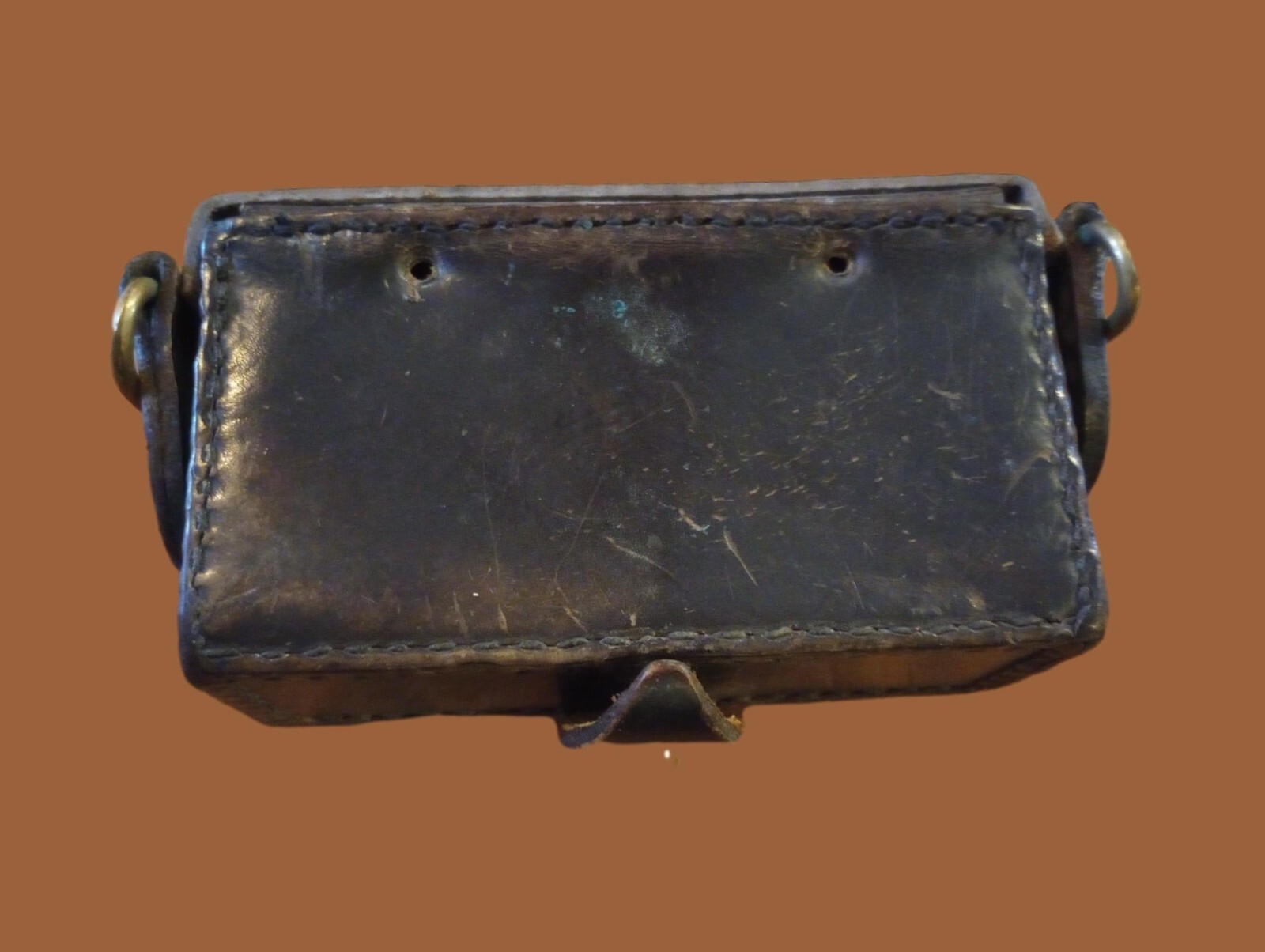 Italian Carabinieri Leather Carcano Cartridge Pouch with leather shoulder strap