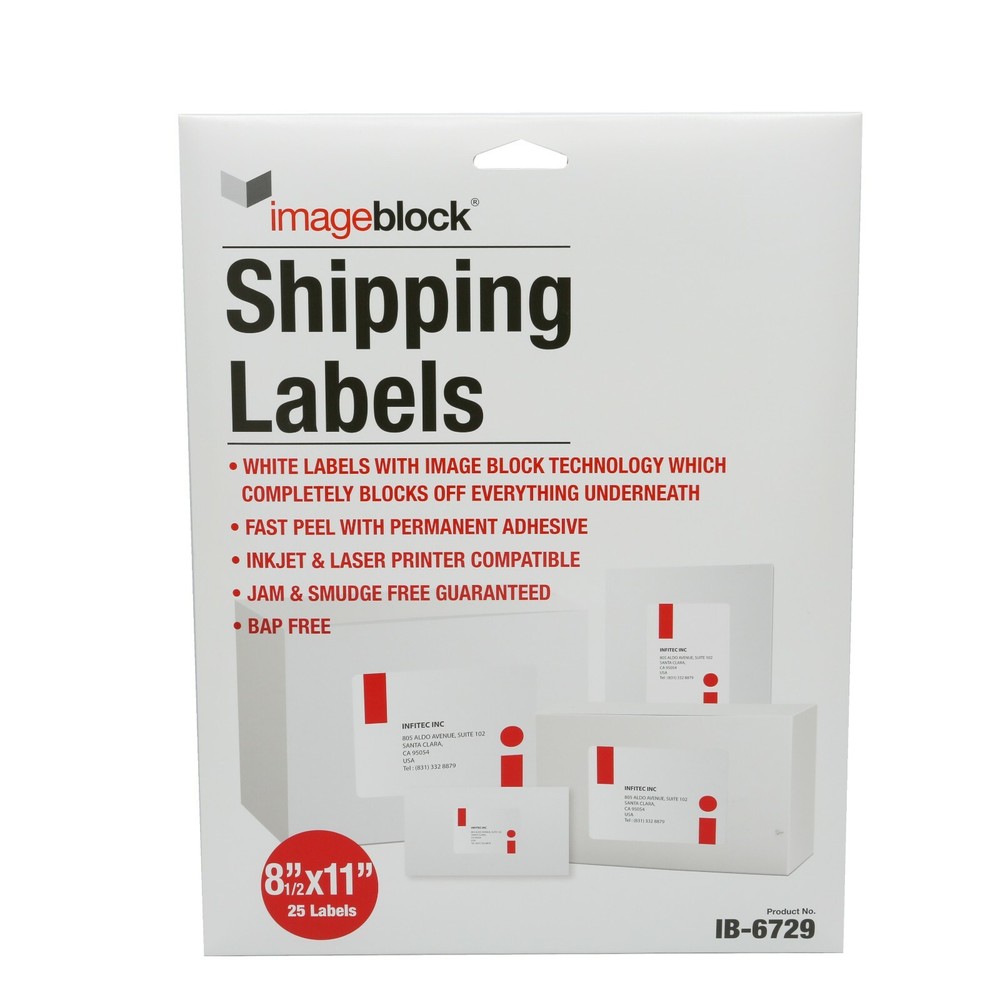 Infi-Touch 8.5x11" Labels Mailing Labels with ImageBlock Technology