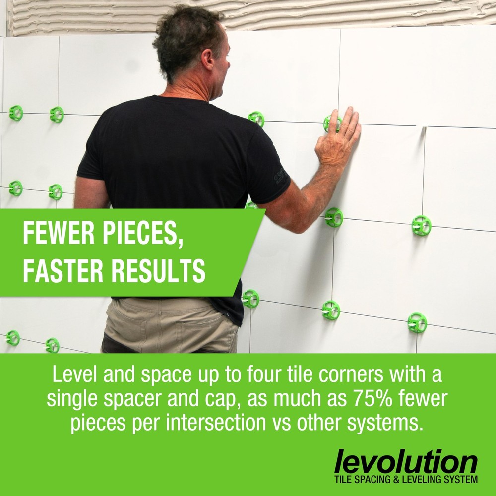 Levolution Pro Tee Spacer 1/8", Tile Leveling & Spacing System for Lippage Co...