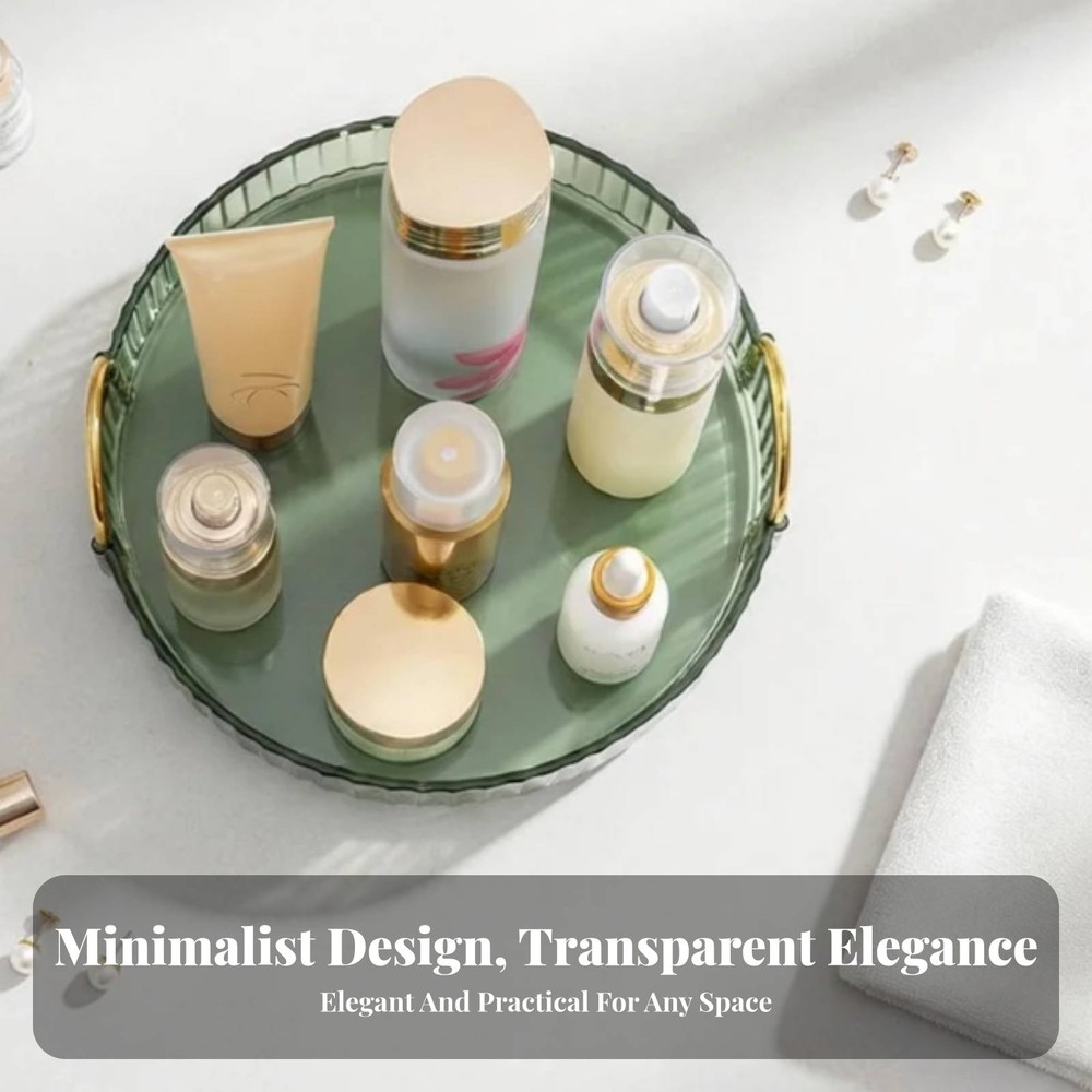 Rotating Makeup Organizer Cosmetics Single layer green
