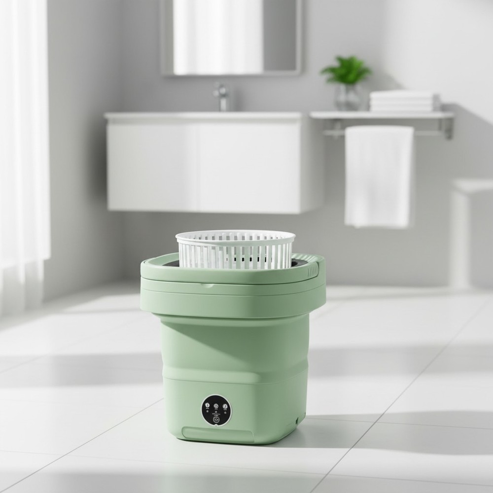 16L Portable Washing Machine with Spin Basket - Foldable & Lightweight Design