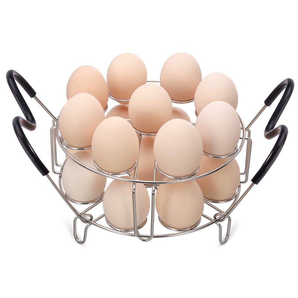 Stackable Egg Steamer Rack Trivet 9 holes with Heat Resistant Handl... Fast Ship