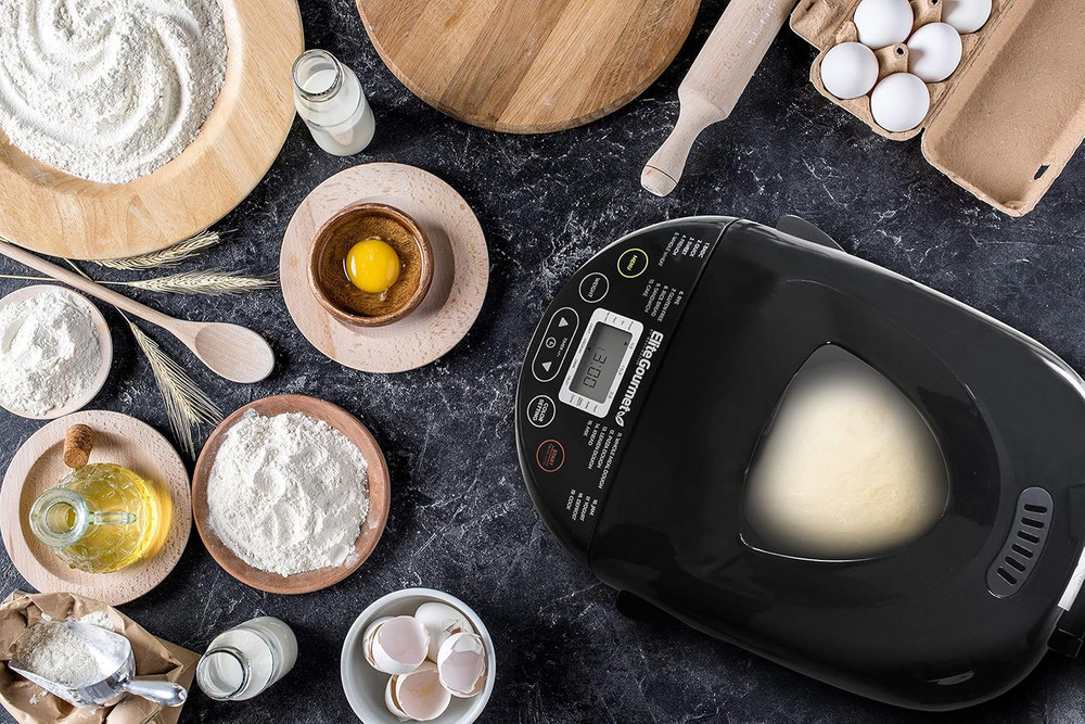 EBM8103B Programmable Bread Maker Machine 3 Loaf Sizes, 19 Menu Functions Glu...