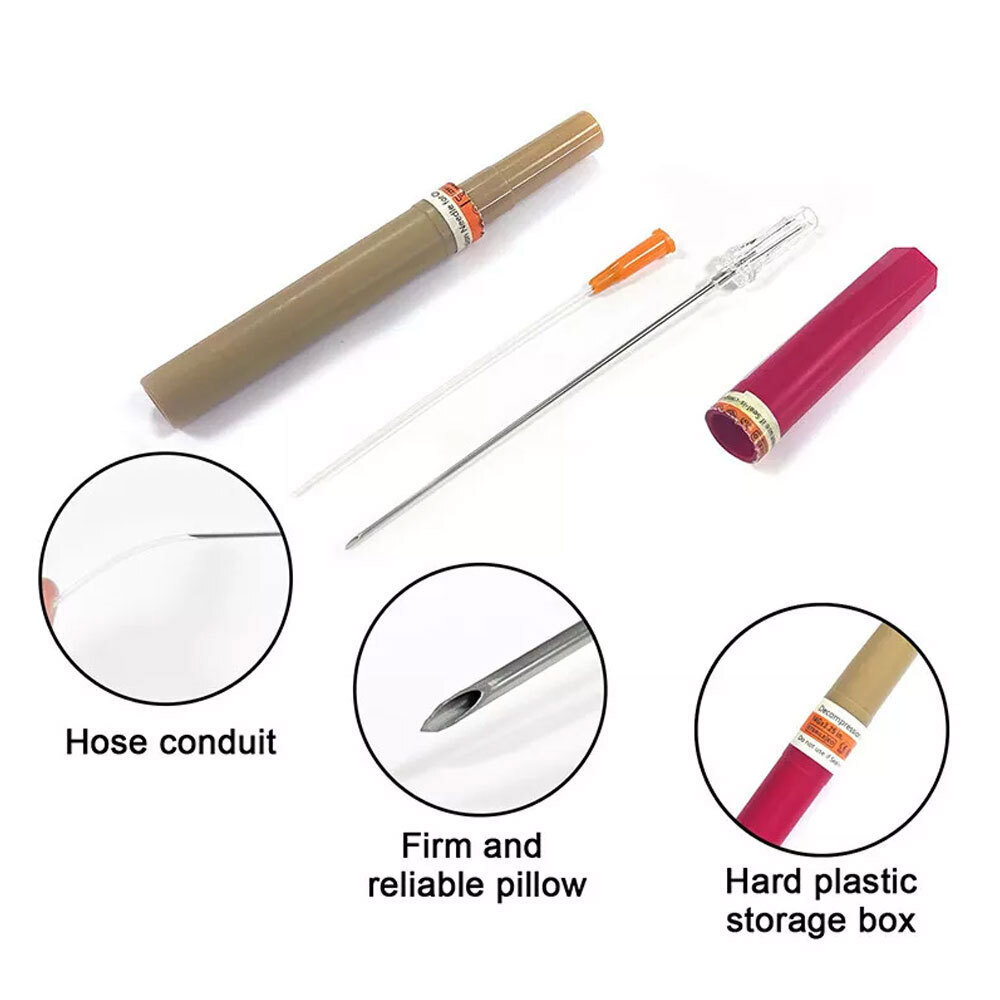 2pcs Rescue Tension Pneumothorax Needle Chest Decompression EDC First Aid 14G