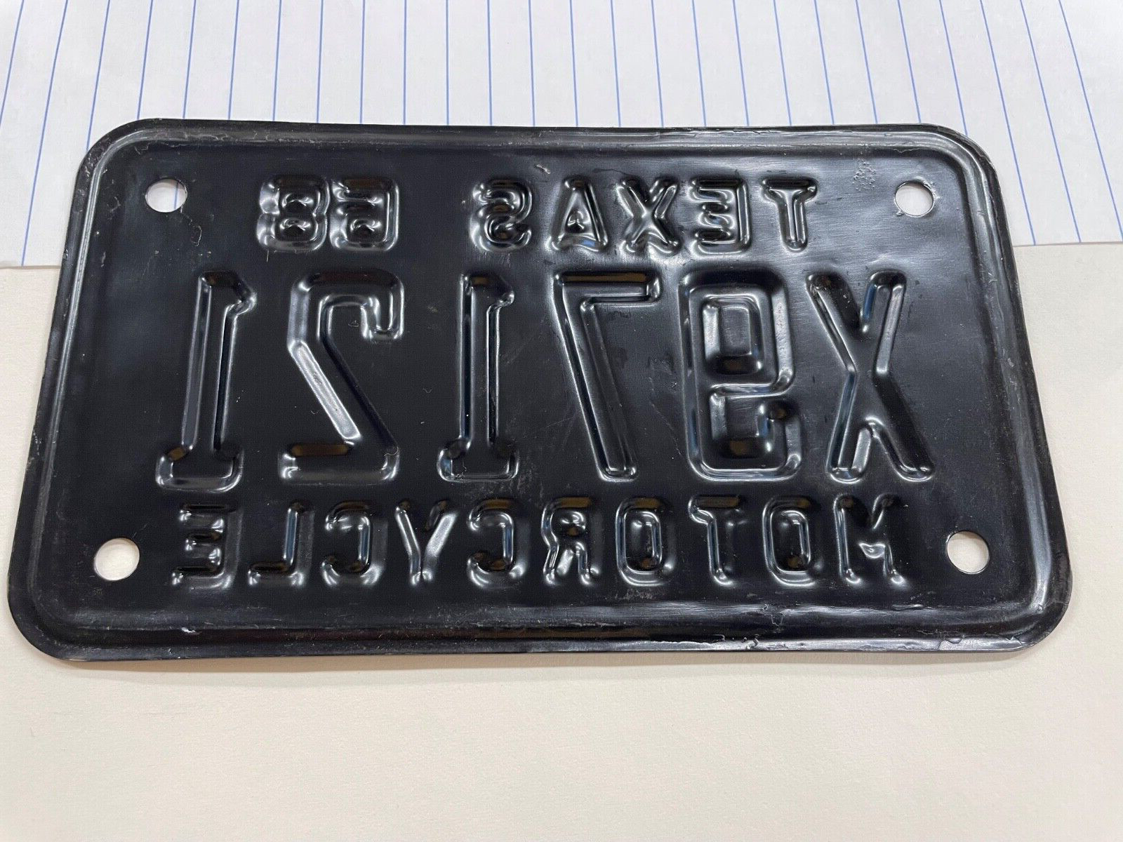 1968 TEXAS MOTORCYCLE RESTORED LICENSE PLATE