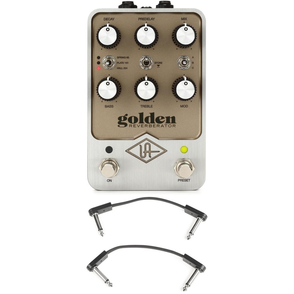 Universal Audio UAFX Golden Reverberator Pedal with EBS Patch Cables