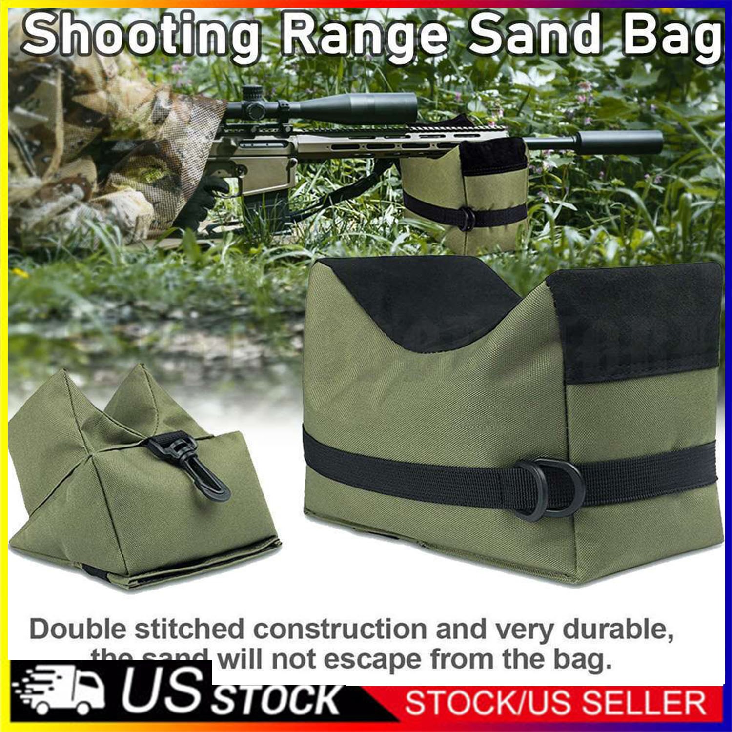Shooting Range Sand Bag Tactical Rifle Gun Target Hunting Rear Sandbag Bench Set