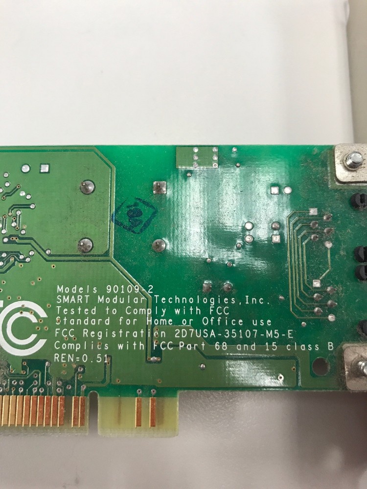 Smart Modular Technologies Ethernet Network Adapter Modem Model 90109-2