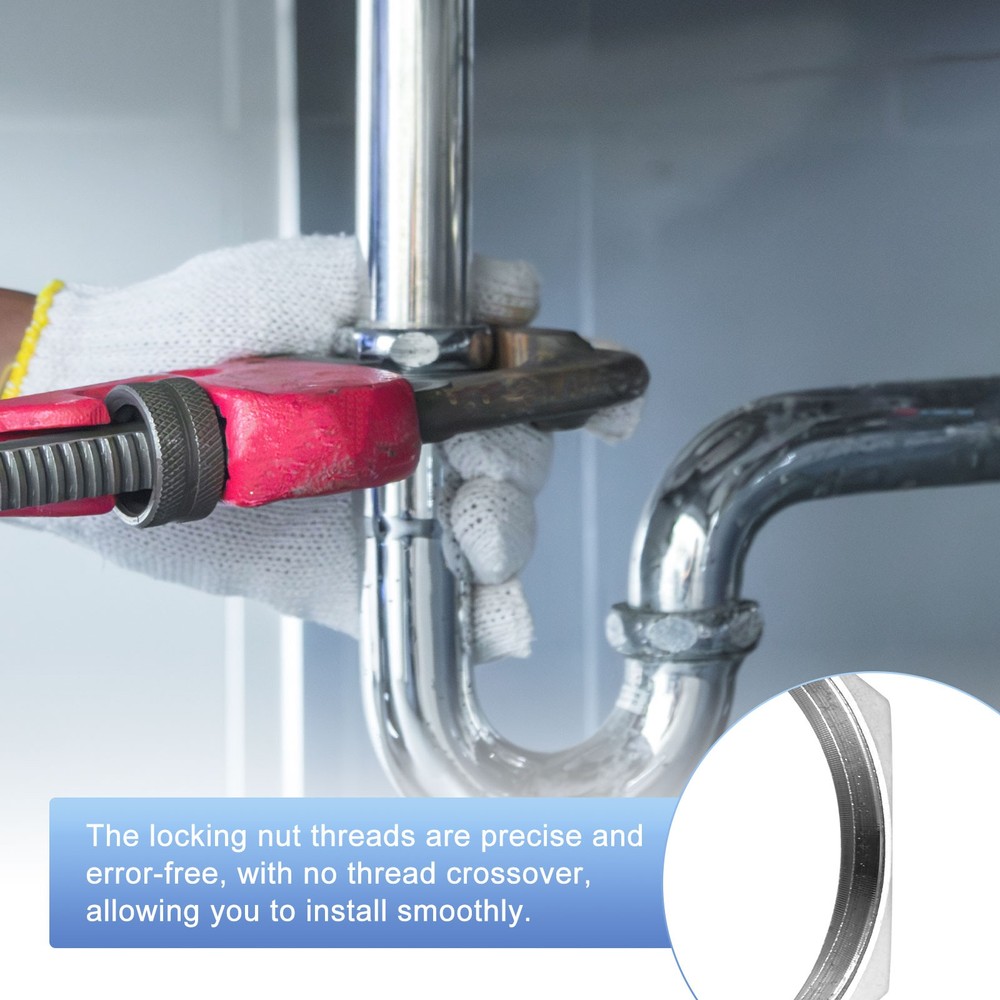 1-Pack Cast Pipe Fitting Hex Locknut, NPT1 Female Thread Hex Locking Nut