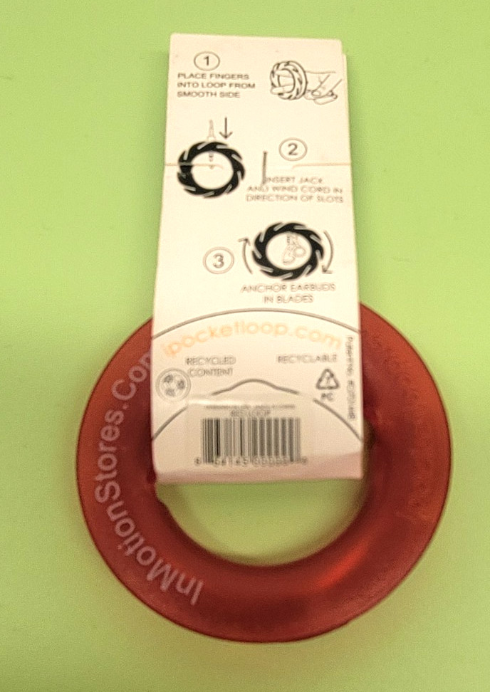 THE LOOP EARBUD ANTI-TANGLING DEVICE RED NEW