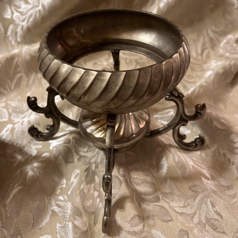 Antique Silver-Plated Coffee/Tea Server With Stand And Warmer (heavy)