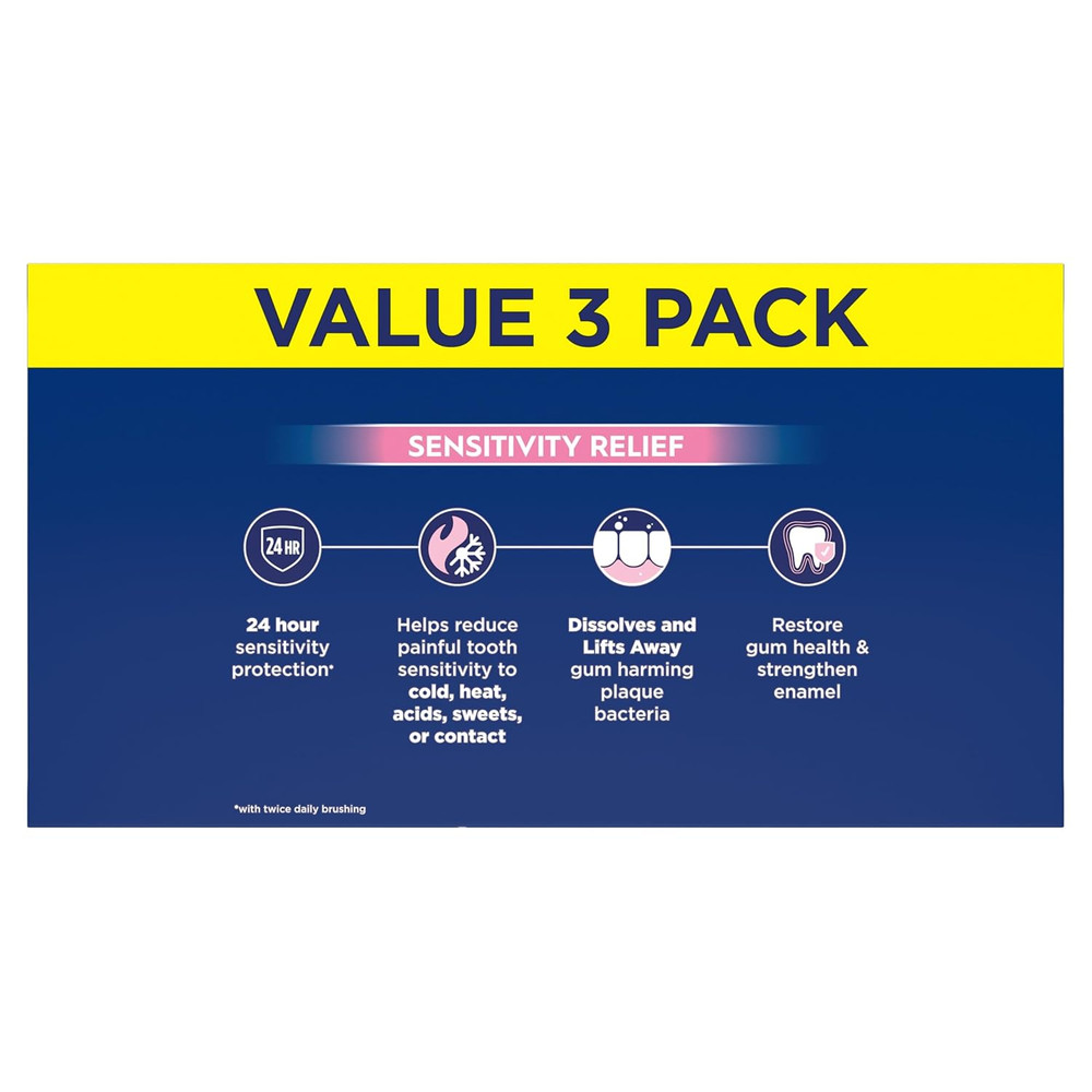 Sensitivity Toothpaste 4.8 Oz (3 Pack), Relieves Sensitivity, Strengthens Gum...